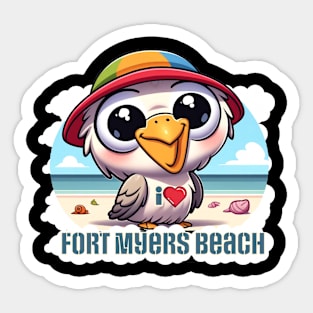 Pelican Love Fort Myers Beach Sticker
